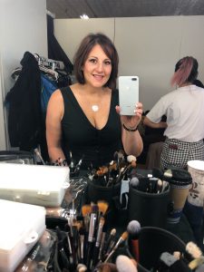 Tamm MM makeup artist on set for Cosmopolitan Magazine 